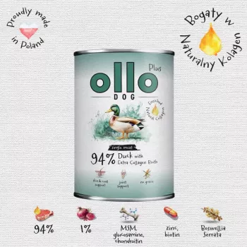 Ollo Plus Kolagen duck 400g dog food can