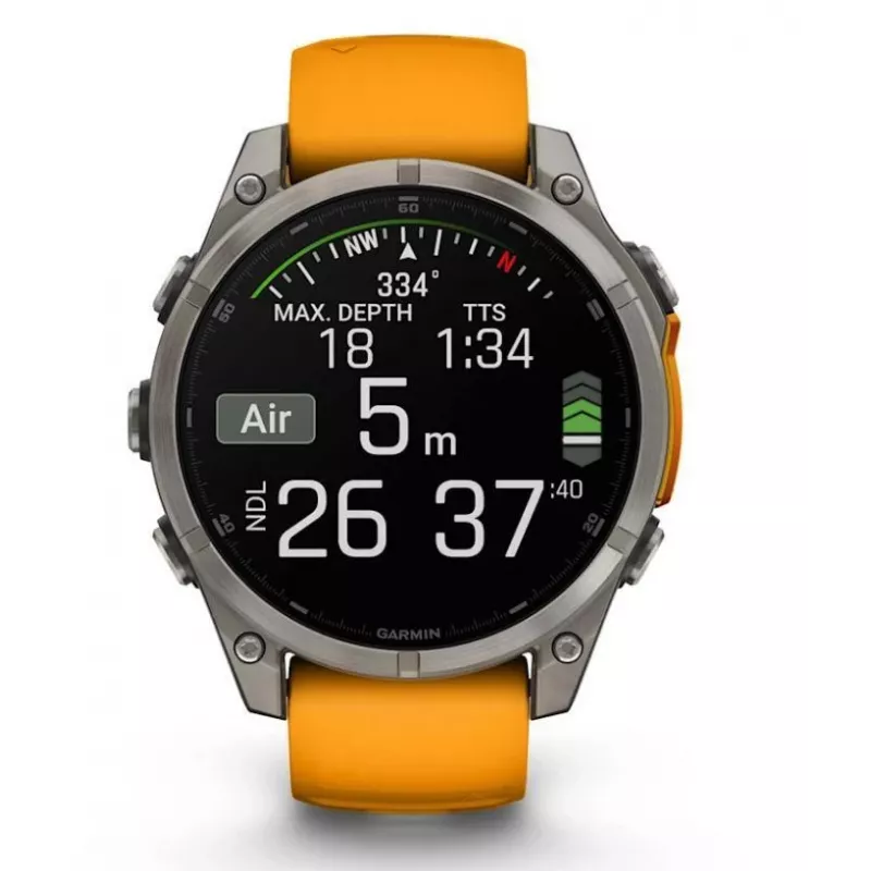 Garmin Fenix 8 3.56 cm (1.4) AMOLED 51 mm Digitaalne 454 x 454 pikslit Puuteekraan Titaan Wi-Fi GPS (satelliit)