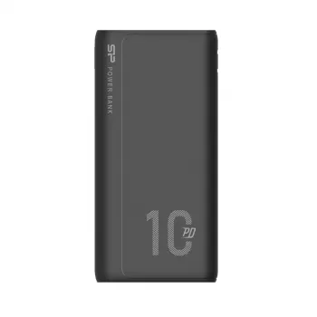 Kaasaskantav laadija Silicon Power QP15 10000 mAh, LiPo, 2x USB-A + 2x USB-C, Micro-USB sisend, must