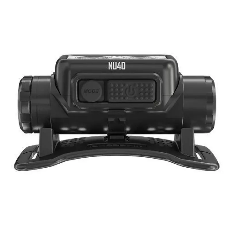 Pealamp Nitecore NU40 must LED 2 lampi IP68