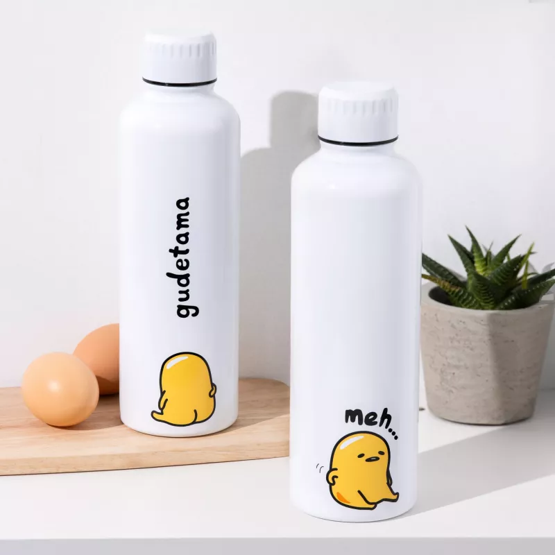 Metallist veepudel Paladone Gudetama — isoleeritud roostevabast terasest pudel tegelaskujundusega