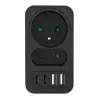 Toitejaotur MACLEAN MCE249 F/B — 2 vahelduvvoolupesa (16A + 6A) koos 2×USB-A ja 2×USB-C PD 20W, EL-pistik, must