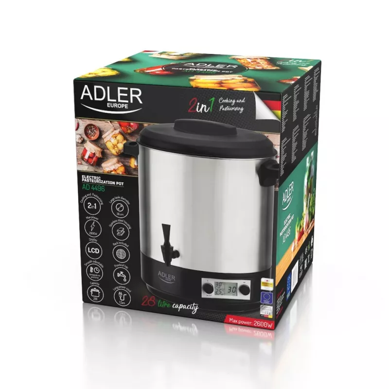 Hoidistamiskatel Adler AD 4496 28L 2600W roostevaba teras must