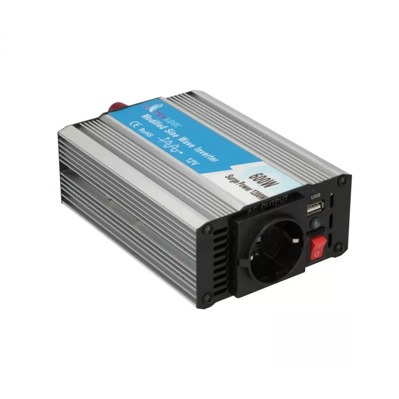 Extralink OPIM-600W pingemuundur, auto 12V, 600W modifitseeritud siinuslaine