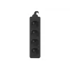 Lanberg PS0-04E-0100-IEC-BK toite pikendusjuhe 1m 4 vahelduvvoolupesa siseruumidesse Must