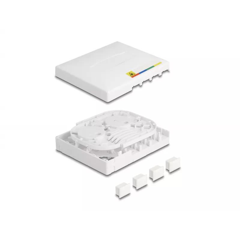 DeLOCK optilise kiu ühenduskarp FTTH seinale paigaldatav 4 x SC Simplex LC Duplex valge