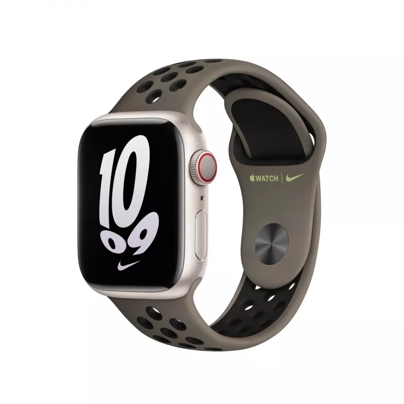 Band for Apple smartwatch, 41mm Olive hall/Must Nike Sport Band, fluoroelastomer, wrist 130–200 mm