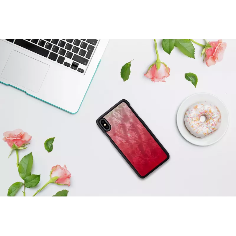 Nutitelefoni ümbris iKins iPhone XS Maxile — roosa järv mustade aktsentidega