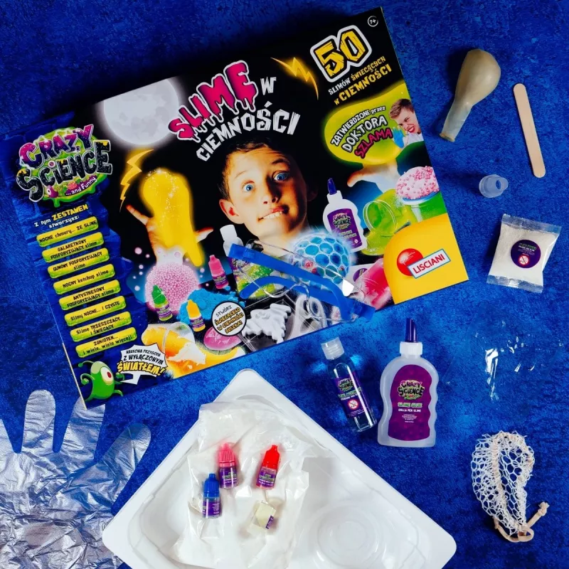 Teaduskomplekt Liscianigiochi Crazy Science Slime in the dark 304-PL89239 — pimedas helendava lima katsekomplekt