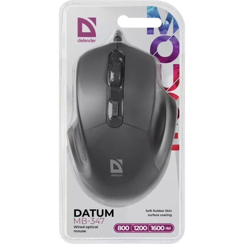 Defender DATUM MB-347 optiline hiir must 1600 dpi 4P