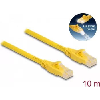 DeLOCK RJ45-kaabel Cat.6A U/UTP Fast Tracing 10 m kollane