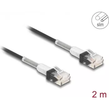 Võrgukaabel DeLOCK RJ45 Cat.6A UTP Õhuke 2m Must