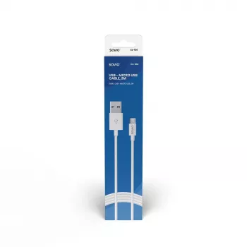 USB-kaabel SAVIO CL-124 USB 2.0, USB A pistik Micro-USB B-le, 2 m, valge