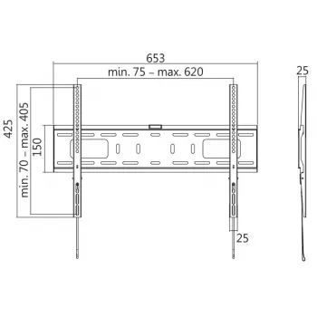 TV-kinnitus LogiLink BP0017, 177,8 cm (70 tolli), must