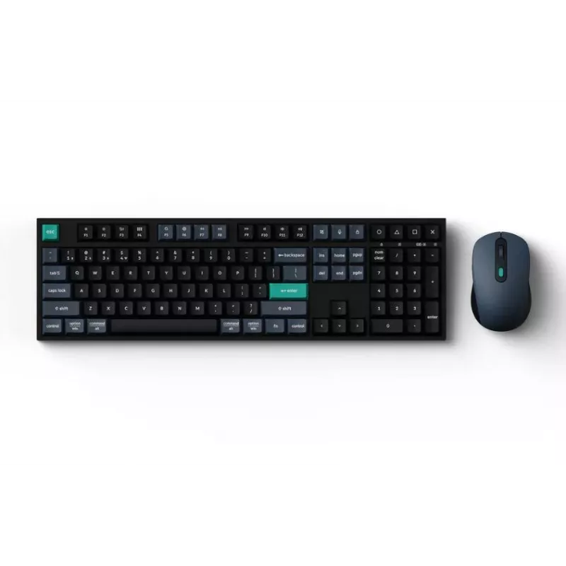Klaviatuur Keychron B36 + BM25 täissuuruses 100% QWERTY inglise, USB + RF-juhtmevaba + Bluetooth, käärikujulised lülitid, must, kaasas hiir