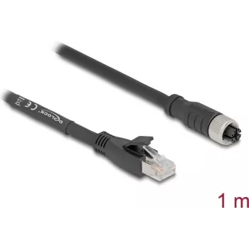 Võrgukaabel DeLOCK 80589 M12 - RJ-45 Cat5e 1 m Must