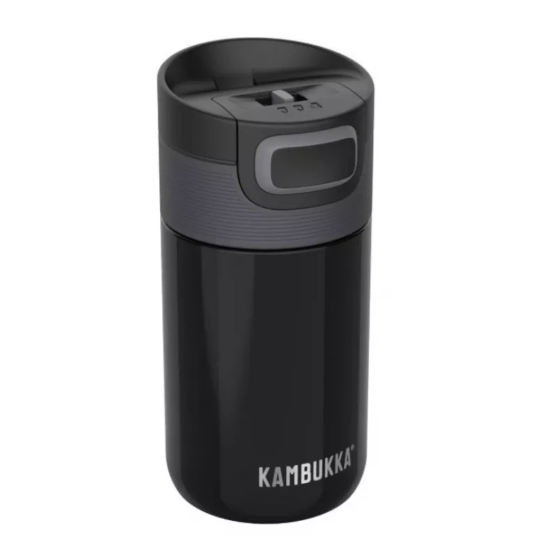 Termokruus Kambukka Etna 300 ml Pitch Must — isoleeritud reisitops, roostevaba teras, lekkekindel, 300 ml