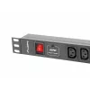 Lanberg PDU-08I-0200-C20-BK toitejaotusseade (PDU) 1U must 8 vahelduvvoolu väljundit (PDU-08I-0200-C20-BK)