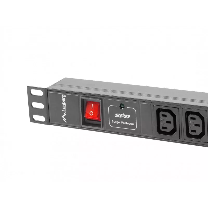 Lanberg PDU-08I-0200-C20-BK toitejaotusseade (PDU) 1U must 8 vahelduvvoolu väljundit (PDU-08I-0200-C20-BK)