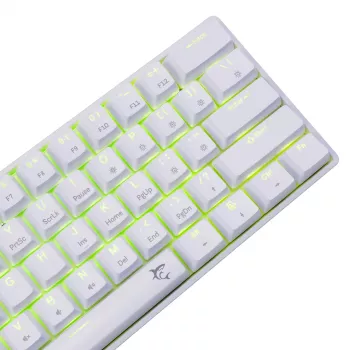 Juhtmega mehaaniline klaviatuur White Shark Shinobi-2 (GK-004221) — sinised lülitid, valge, US paigutus