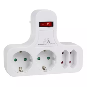 Toitepistikupesa x4 lülitiga MACLEAN MCE224 F — 4-suunaline vooluvõrgu väljund individuaalse lülitiga