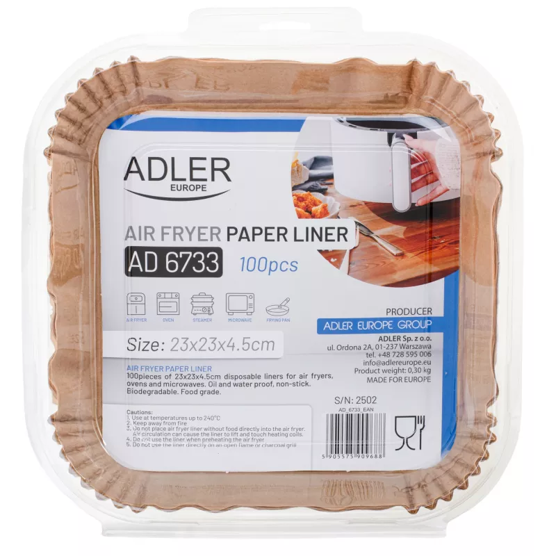 Adler Paberist õhufritüüri vooderdised | AD 6733 | 100 tk
