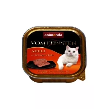 Märg kassitoit animonda ANIMONDA Vom Feinsten 100 g alusel — vasika-/linnuliha, täiskasvanud kassidele, kergesti avatav