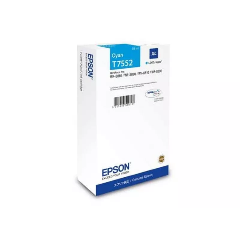 Tindikassett Epson C13T75524N (originaal, XL suurtootlikkusega) tsüaan WF-8XXX seeriale