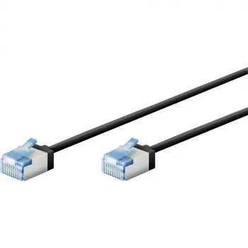 Goobay Ultra-Flexible CAT 6A patch-kaabel õhuke U/FTP Must - extra-short plug (74317)