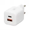 USB-laadija IBOX ILUC42W 42W (maks 33W), 1×USB-C PD3.0, 1×USB-A QC3.0, 100–240V, valge