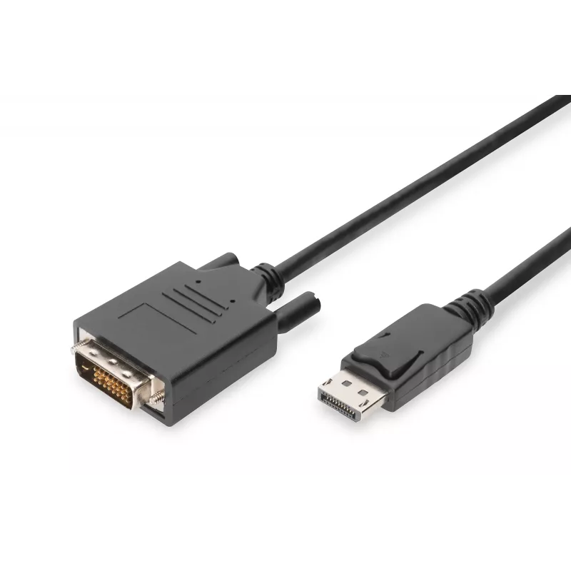 Digitus - DisplayPort-kaabel - DisplayPort (M) - DVI-D (M) - 5,0 m (DisplayPort 1.2) - Valatud, tiibkruvid - Must (AK-340301-050-S)
