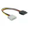 Toitekaabel SATA HDD DeLOCK B40160100 4-kontaktiline isane sirge 0.12 m