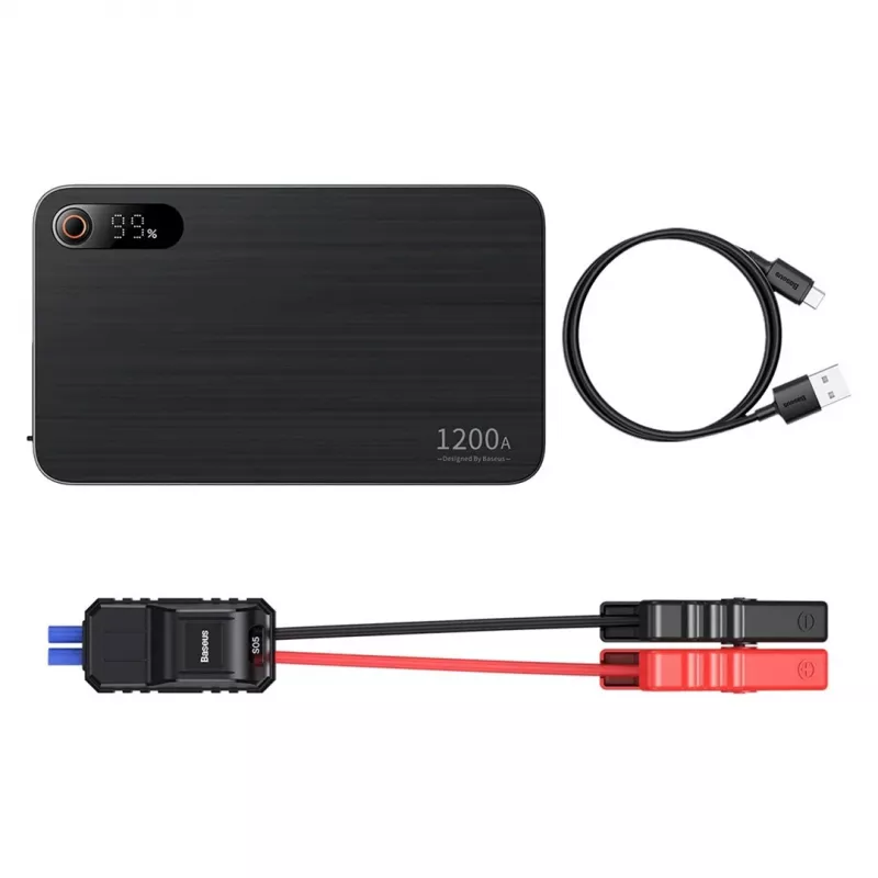 Akupank/Hüppekäiviti Baseus Pro+ Auto Hüppekäiviti, 12000mAh, 1200A, USB (Must)