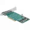 DeLOCK PCI Express x8 kaart 2-le sisemisele NVMe M.2 Key M -le, bifurkatsioon, madalprofiil