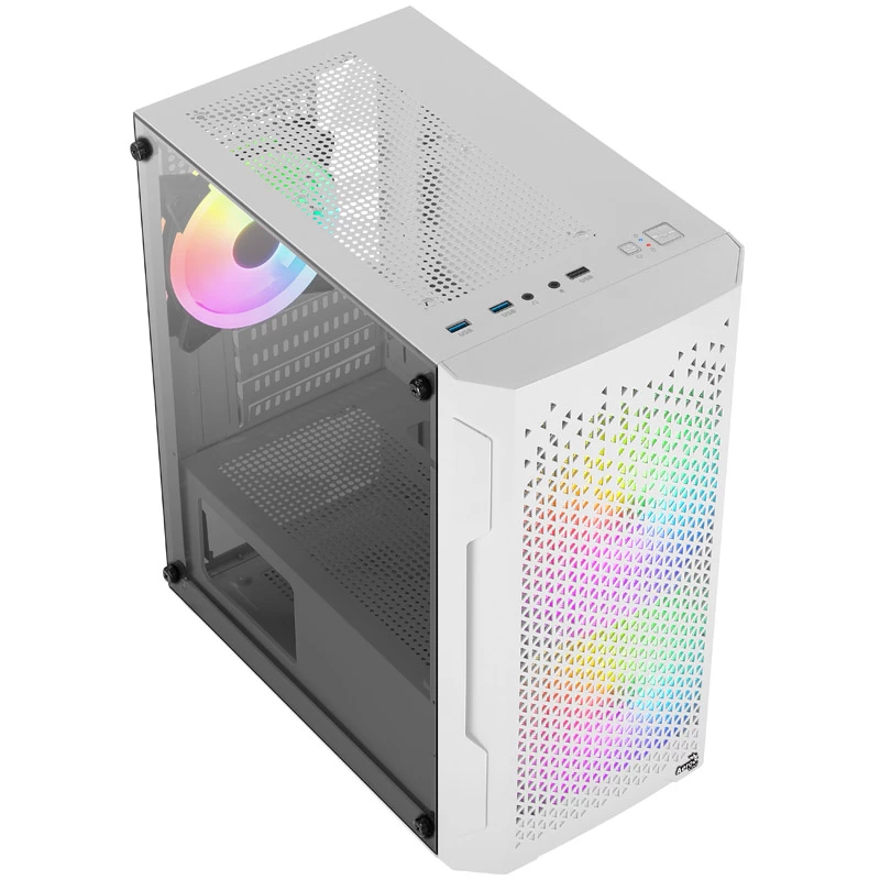 ATX AEROCOOL TRINITY MINI FRGB MICRO MINI TORNIKORPUS KLAASPANEELIGA (VALGE)