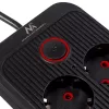 Pikendusjuhe MACLEAN MCE391 B – 6 pistikupesa, 4×USB-A + 1×USB-C, 110–240V, 2500W, 3 m kaabel, must