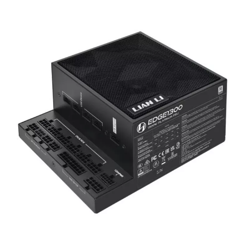 Lian Li EDGE EG1300 1300 W toiteplokk, 80 PLUS Platinum, ATX 3.1, PCIe 5.1, must