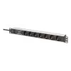 Digitus DN-95441 toitejaotusseade PDU 7 vahelduvvoolupistikupesa 1U Must Hõbedane