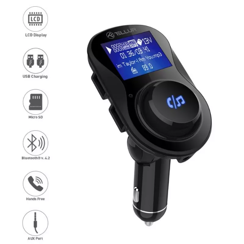 FM-saatja Tellur FMT-B3 3,5 mm pesa ja USB-toitega