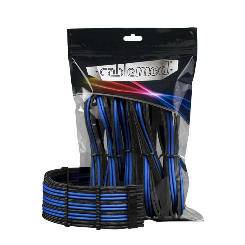 CableMod CableMod PRO ModMesh 12VHPWR kaablipikenduskomplekt must/sinine — 12VHPWR GPU toitepikendus