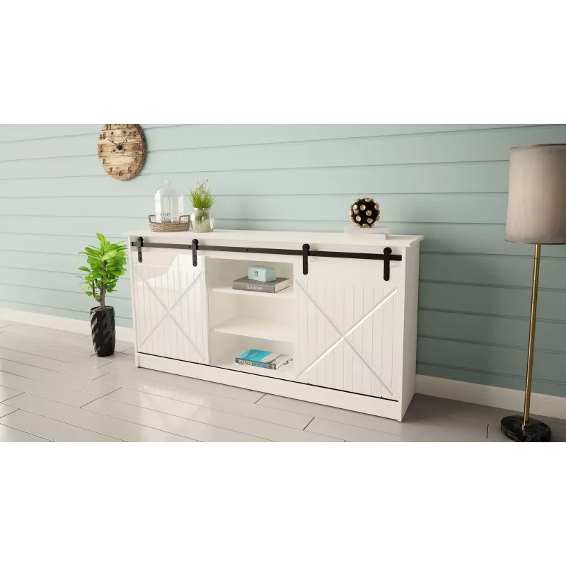 kummut 160x80x35 GRANERO valge/läikiv valge