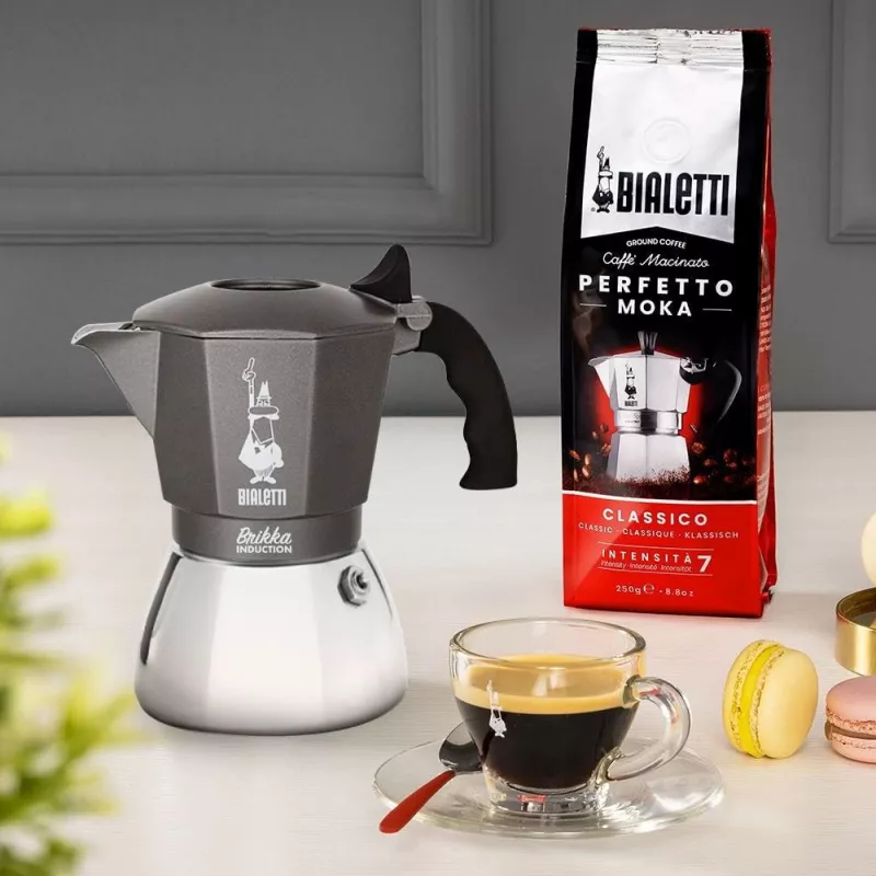 Kohvimasin BIALETTI BRIKKA INDUCTION 4TZ 180 ml Antratsiit, Hõbe
