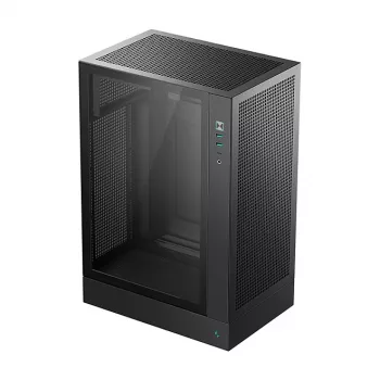 PC korpus DeepCool CH170 PLUS Tower Must — micro-ATX/mini-ITX, karastatud klaas, USB-C, ülemine PSU