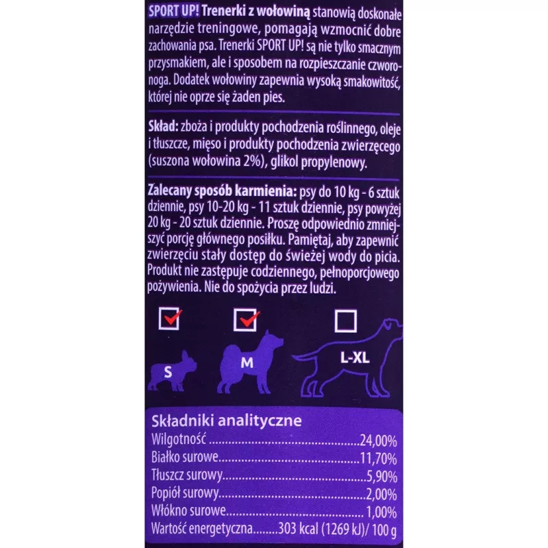 Koerte treeningpreemiad MACED Sport Up! Beef 300 g — veisemaitselised treeningpreemiad täiskasvanud koertele