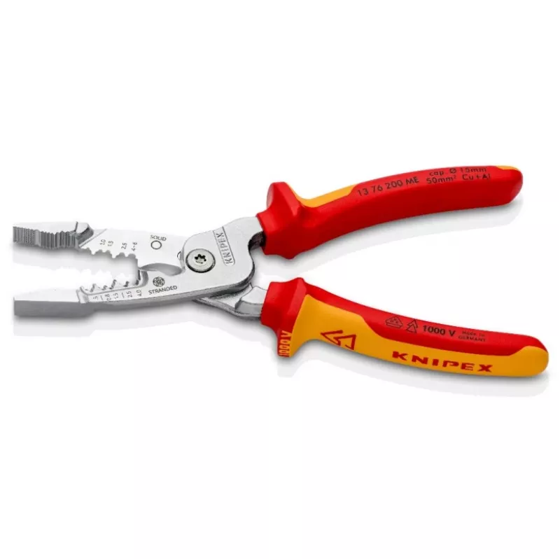 Kaablieemaldaja Knipex 13 76 200 ME 6 mm eemaldusvõimega Punane Roostevaba teras Kollane