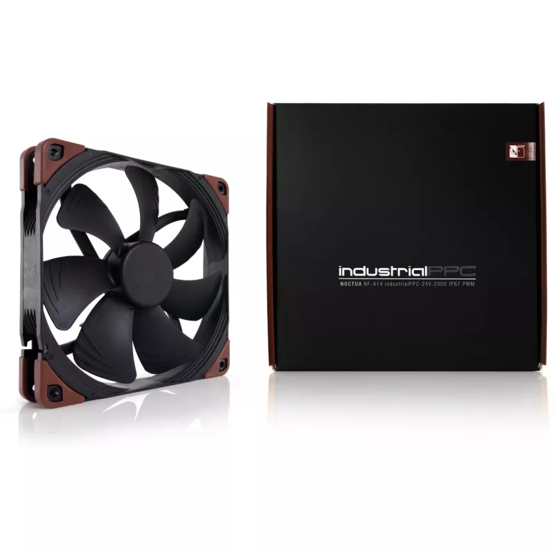 Noctua NF-A14 INDUSTRIALPPC-2000 PWM ventilaator, 140x25 mm, 12V, PWM, 500–2000 RPM, 182.5 m³/h, IP52, SSO laager
