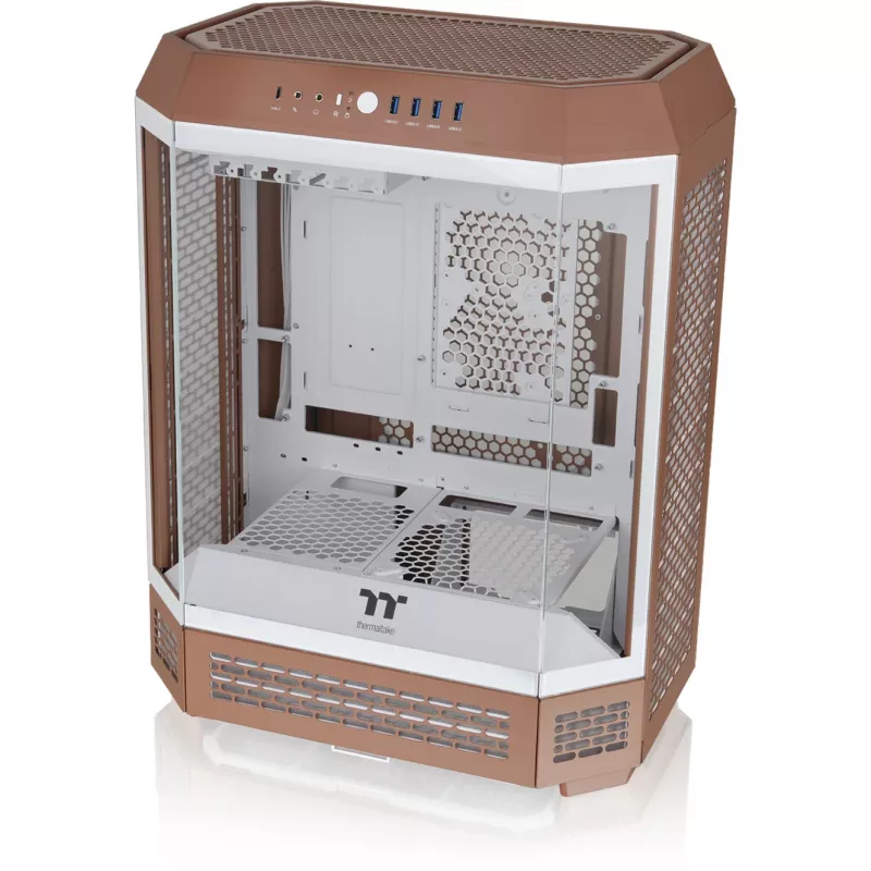 Arvuti korpus Thermaltake The Tower 600 Midi Tower Mocha — ATX/Micro-ATX/Mini-ITX, karastatud klaas, 1x3.5 tolli + 2x2.5 tolli, 4x USB 3.2