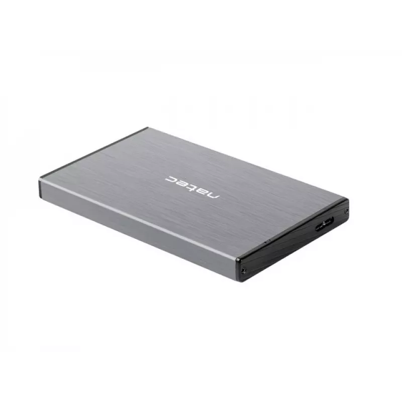 Väline kõvaketta/SSD-korpus NATEC Rhino GO — 2,5-tolline SATA, 9,5 mm, USB 3.0, alumiinium, hall, kuni 4 TB