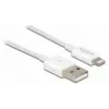 USB-andme- ja laadimiskaabel DeLOCK 83000 iPhone'i, iPadi ja iPodi jaoks, valge, 1 m