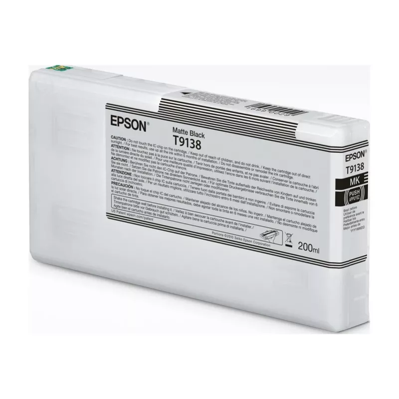 Tindikassett Epson T9138 Matt Must 200 ml – Matt must tindikassett